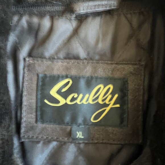 Scully Men’s Brown Leather Suede Double Collar Jacket Sz XL Western Chore EUC - Picture 2 of 11